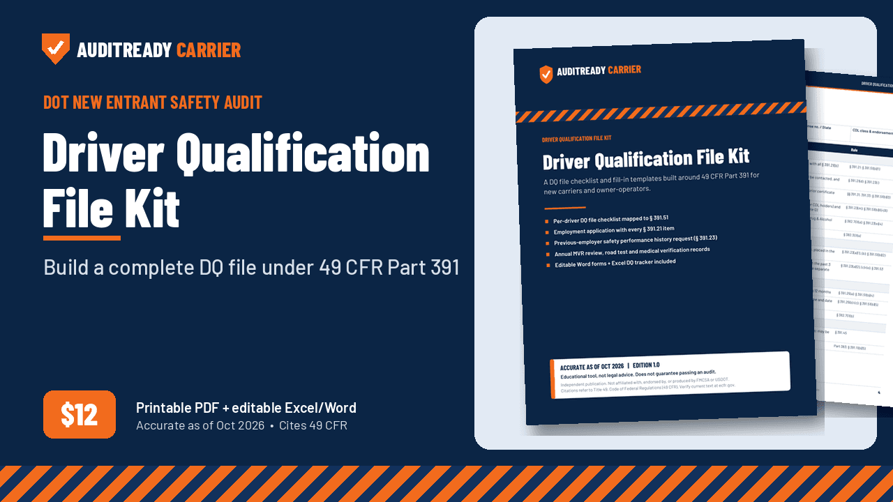 Driver Qualification File Kit (49 CFR Part 391)
