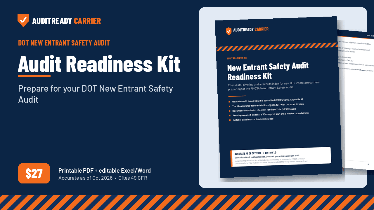 DOT New Entrant Audit Readiness Kit
