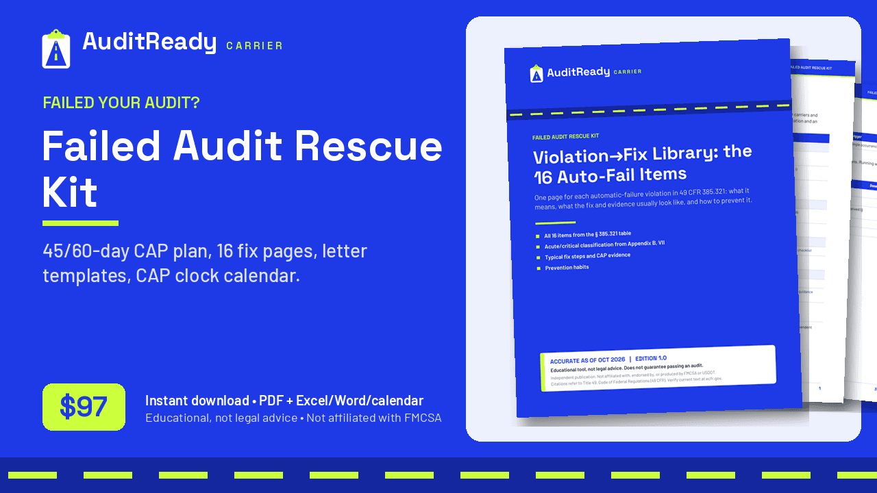 Failed Audit? The 45/60-Day CAP Rescue Kit