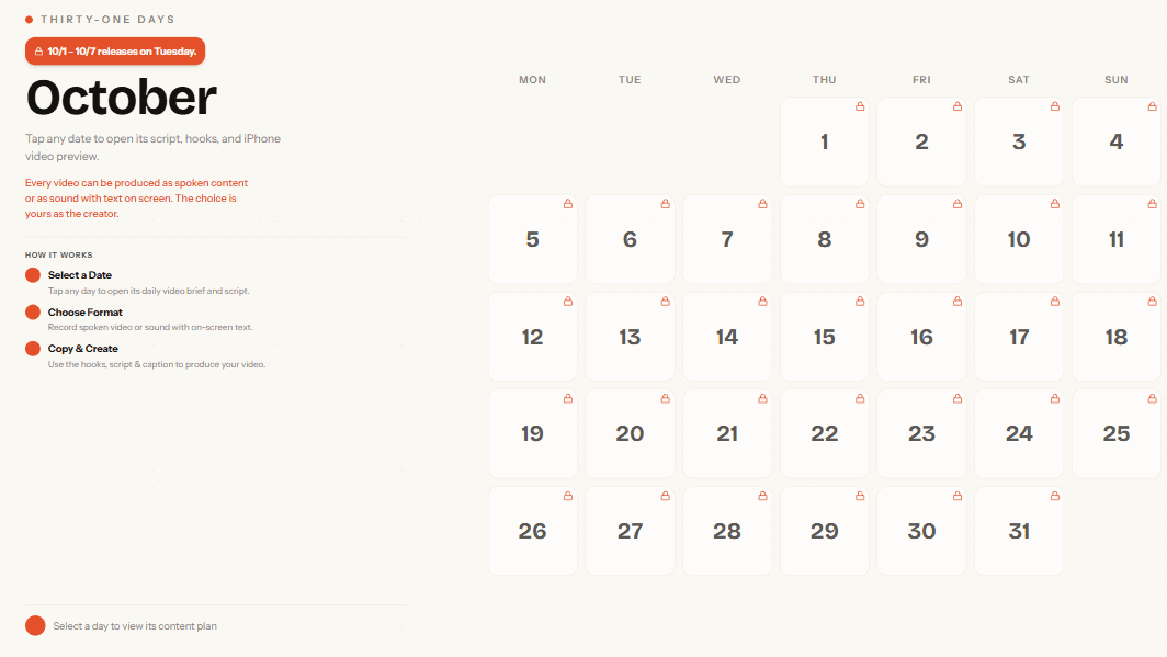 [UPGRADE] Copy My 13M+ October Content Schedule