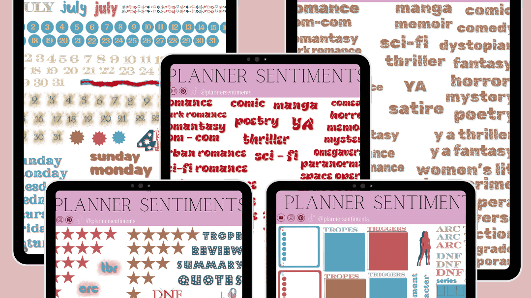 Get Your July Bookish Digital Stickers Now!