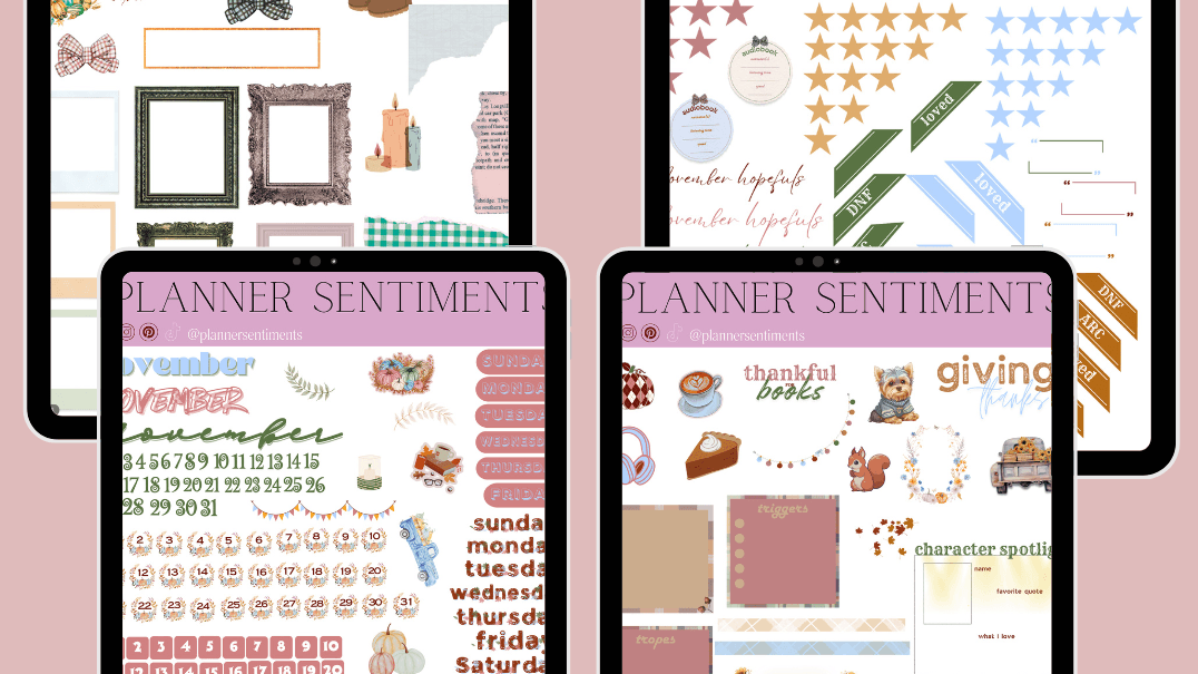 Get Your November Bookish Digital Stickers Now!