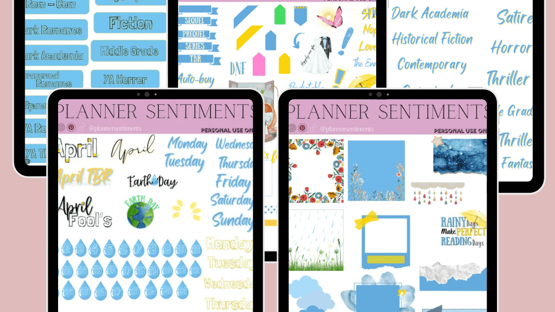 Get Your April Bookish Digital Stickers Now!