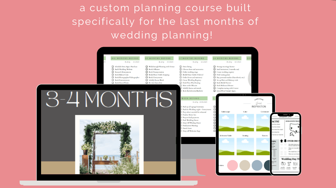 Get my 3-4 Months until I Do planning course