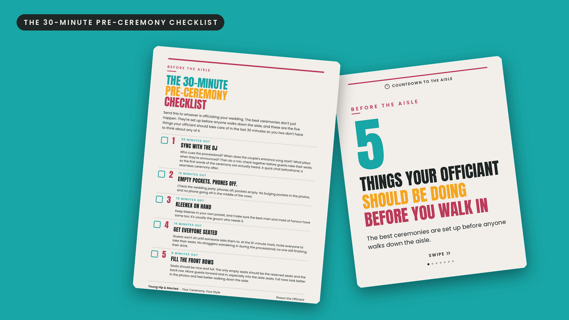 PRE-CEREMONY OFFICIANT CHEKLIST