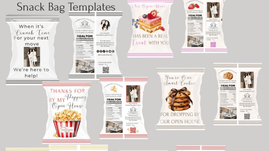 Custom Realtor Chip Bags Personalized Favor Bags