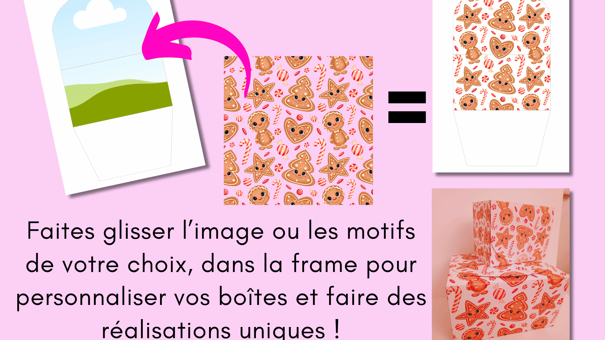 Template de boite cadeau à personnaliser