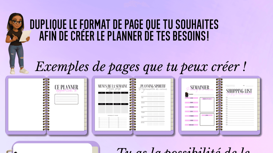 Template base planner digital à personnaliser