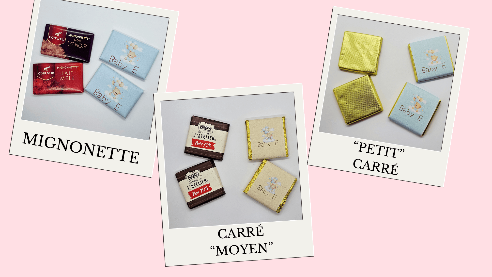 Personnalisation de Carrés de Chocolat