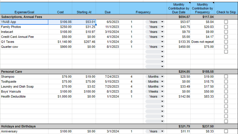 Get My Sinking Funds Planner