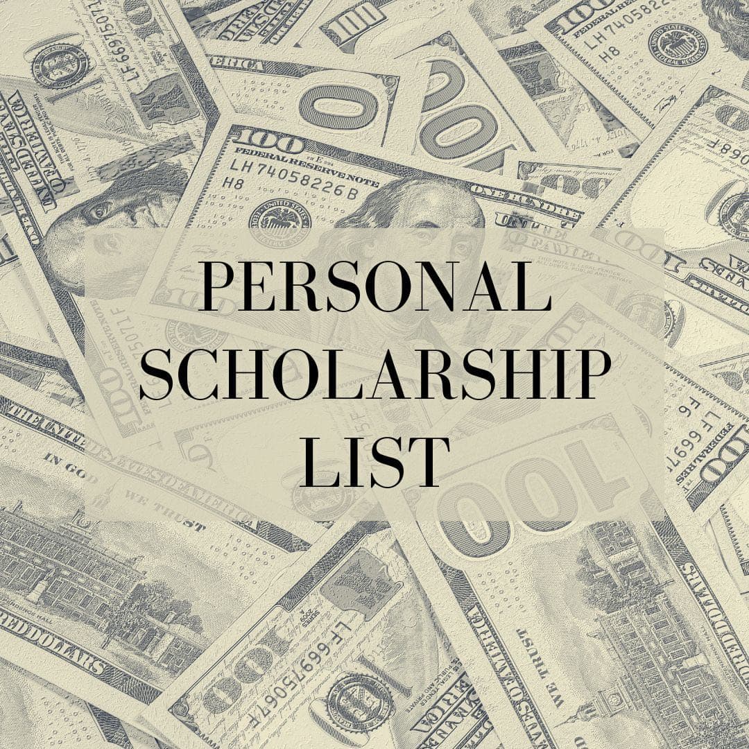 PERSONAL SCHOLARSHIP LIST