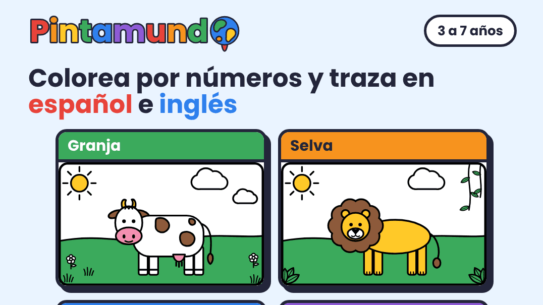 Pintamundo: colorea y traza en 2 idiomas
