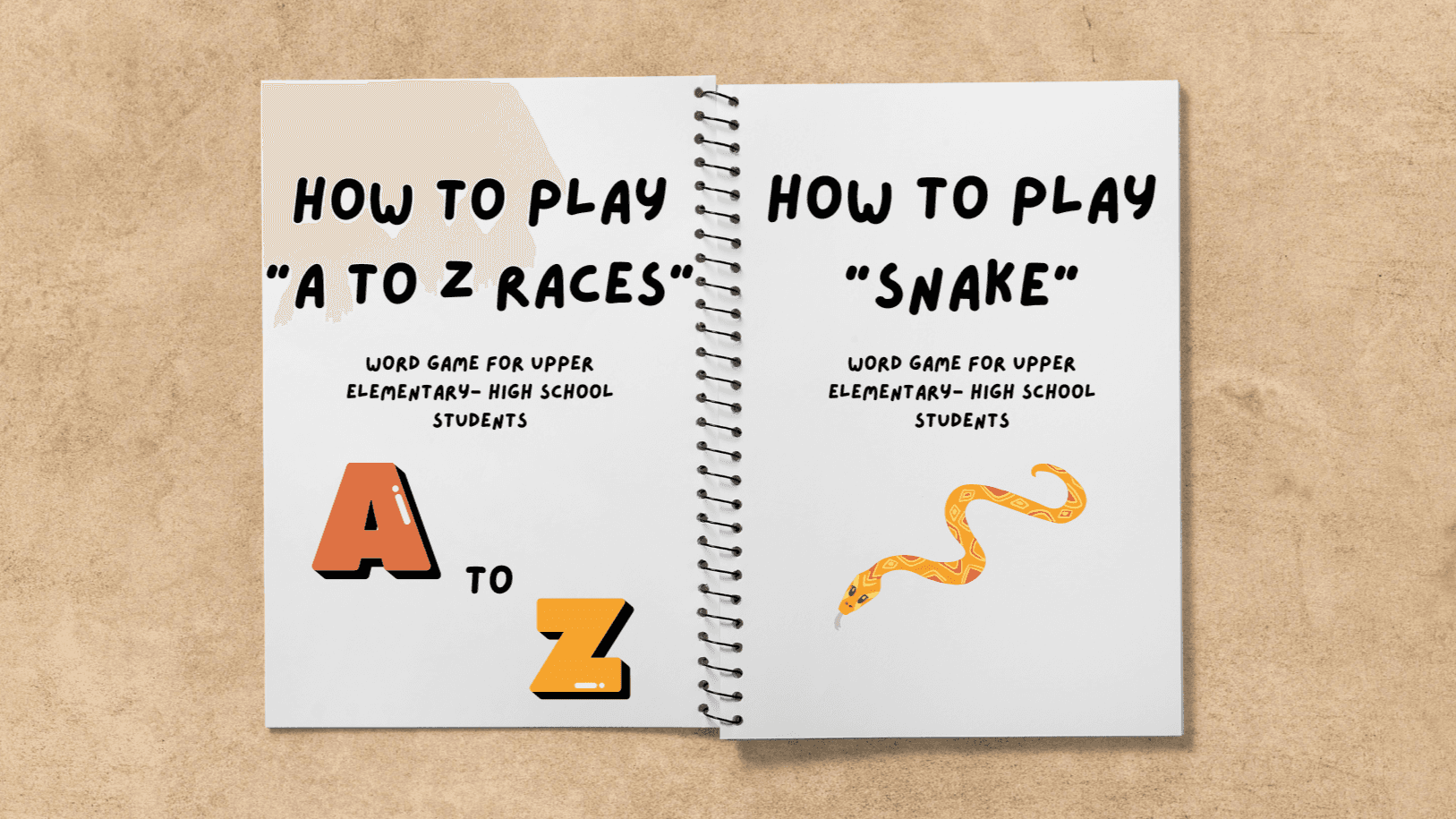 A to Z Races + Snake Word Game Slides
