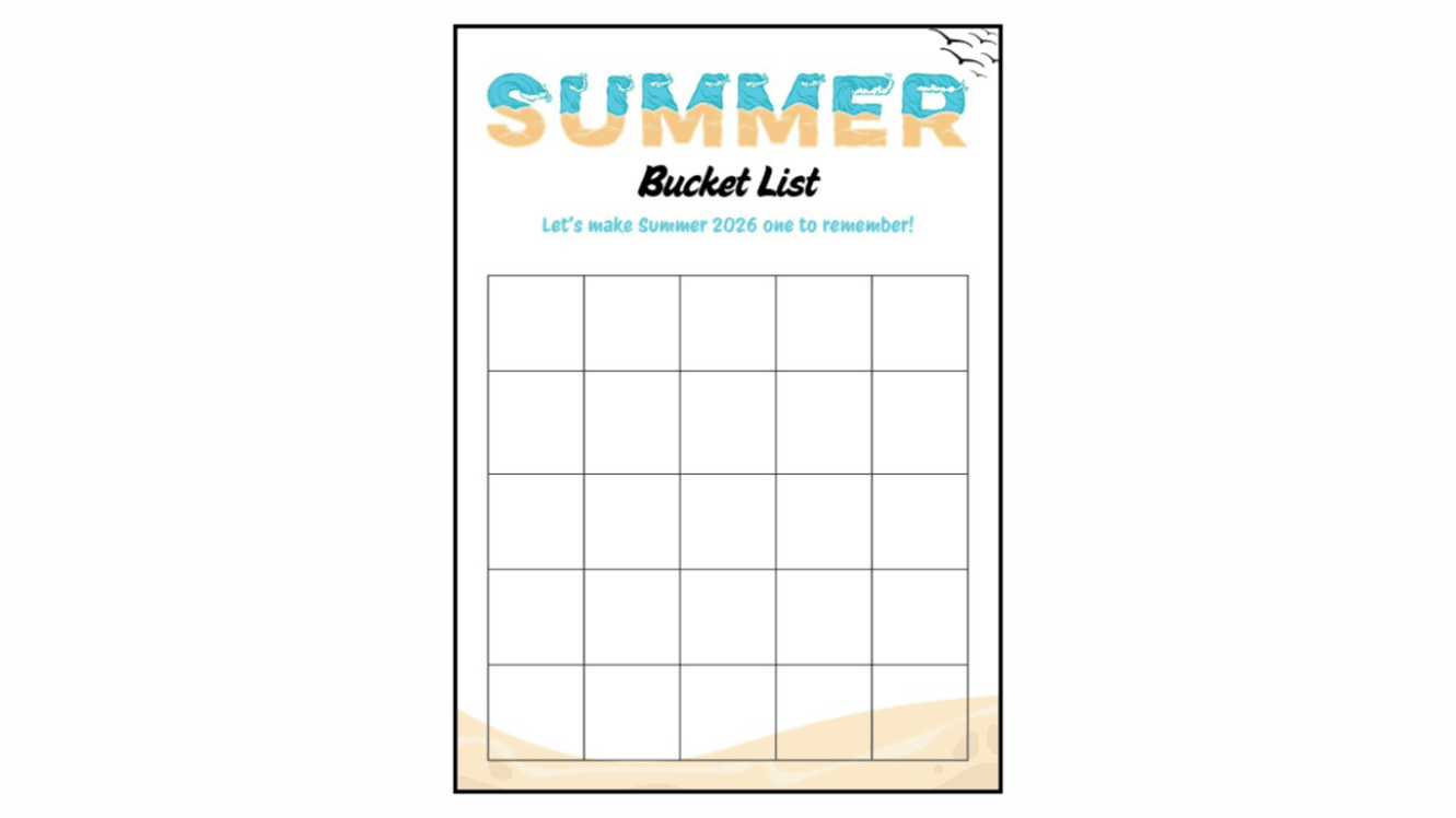 Summer Bucket List Activity