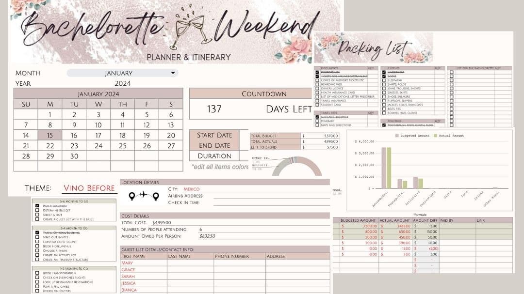 Bachelorette Party Template