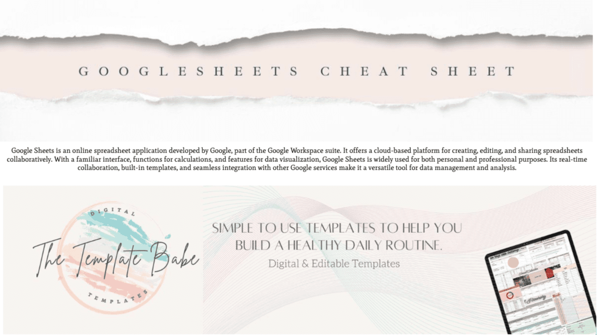 Google Sheets Cheat Sheet