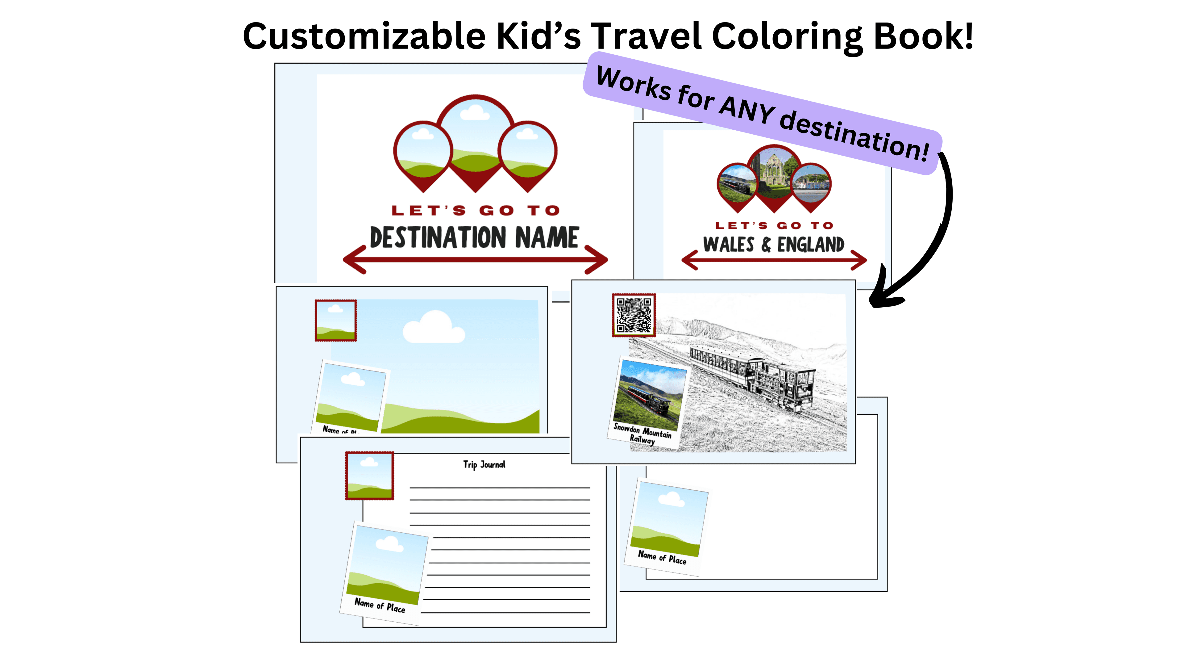 Kid's Traveling Coloring Book Fully Customizable