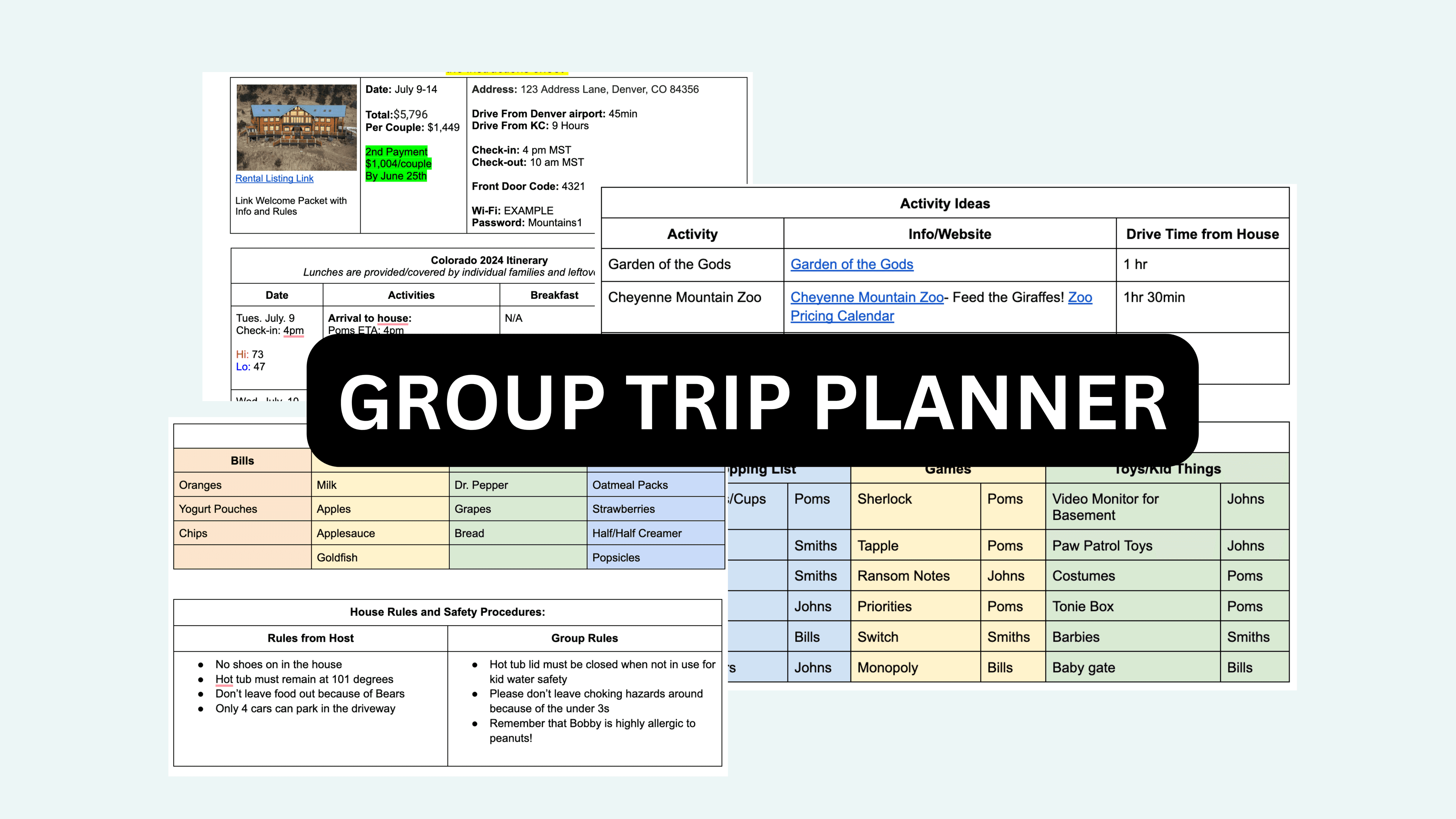 Group Trip Planning Template