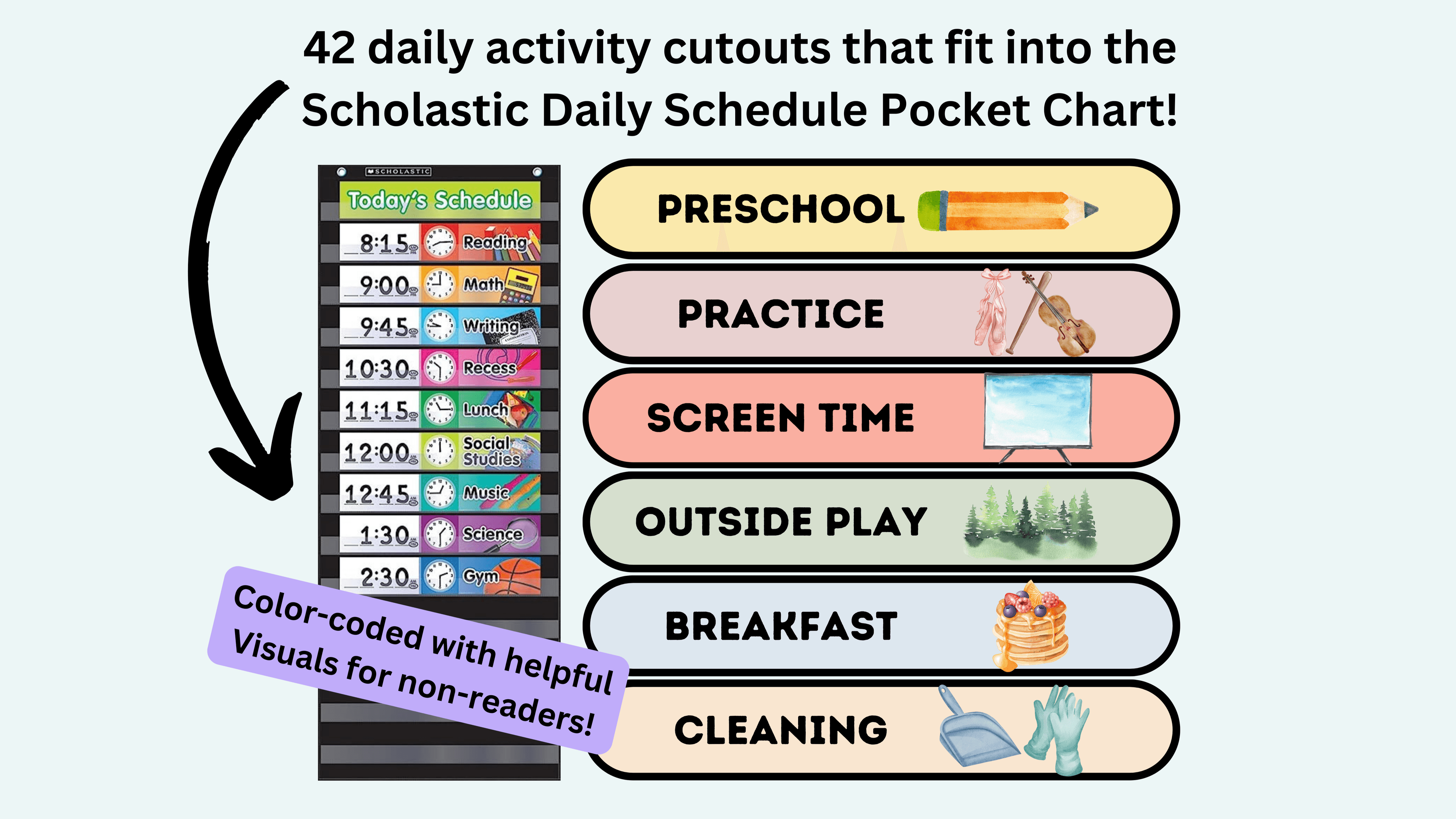Daily Schedule Inserts-Muted Colors