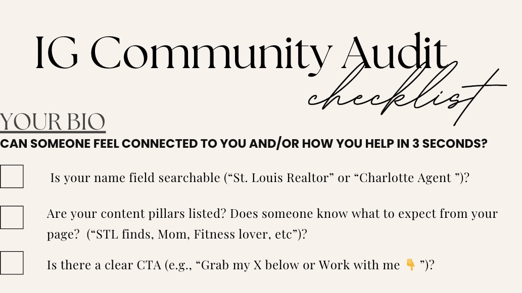 IG AUDIT checklist for Realtors
