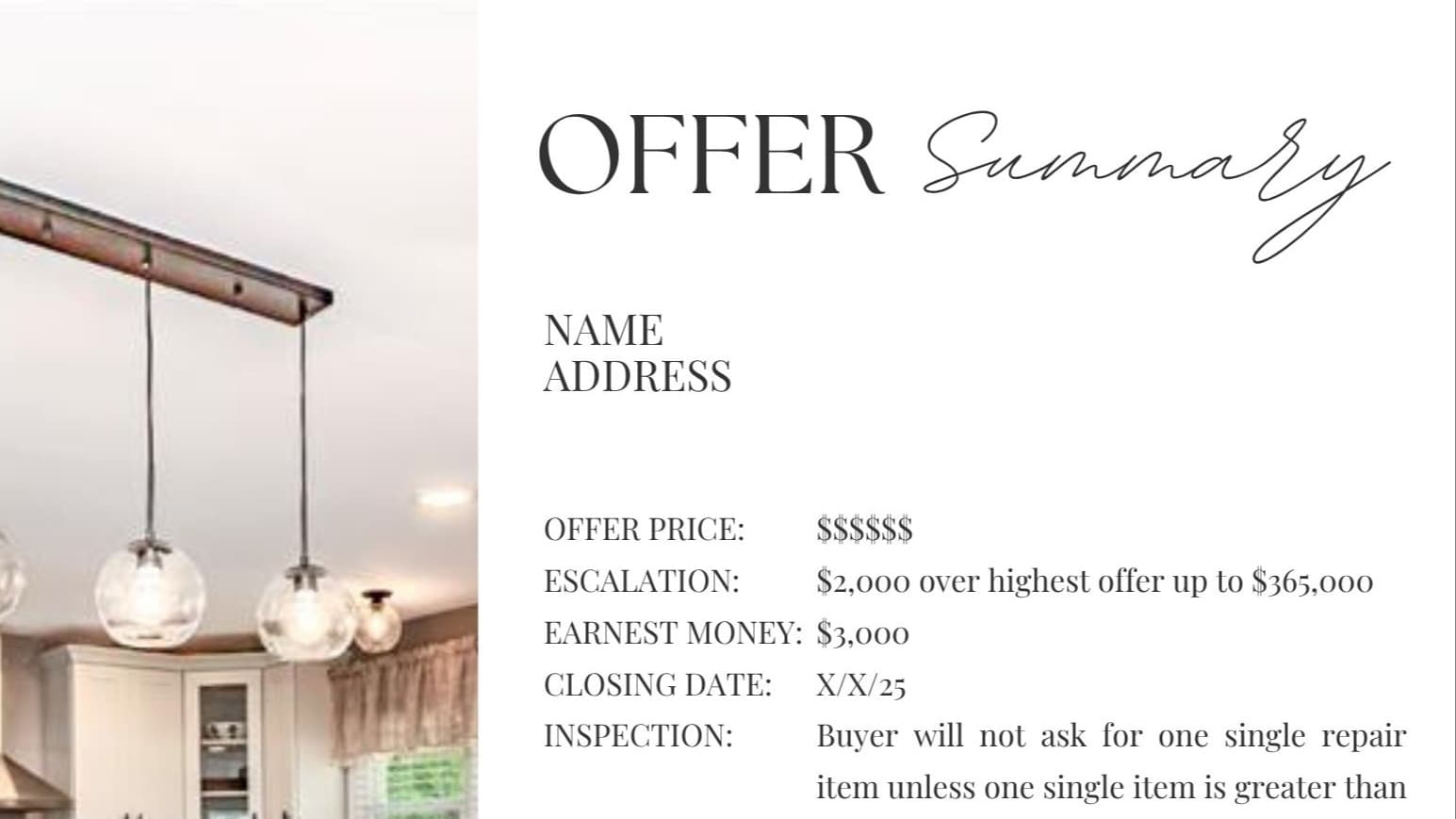 Offer Cover Letter Template