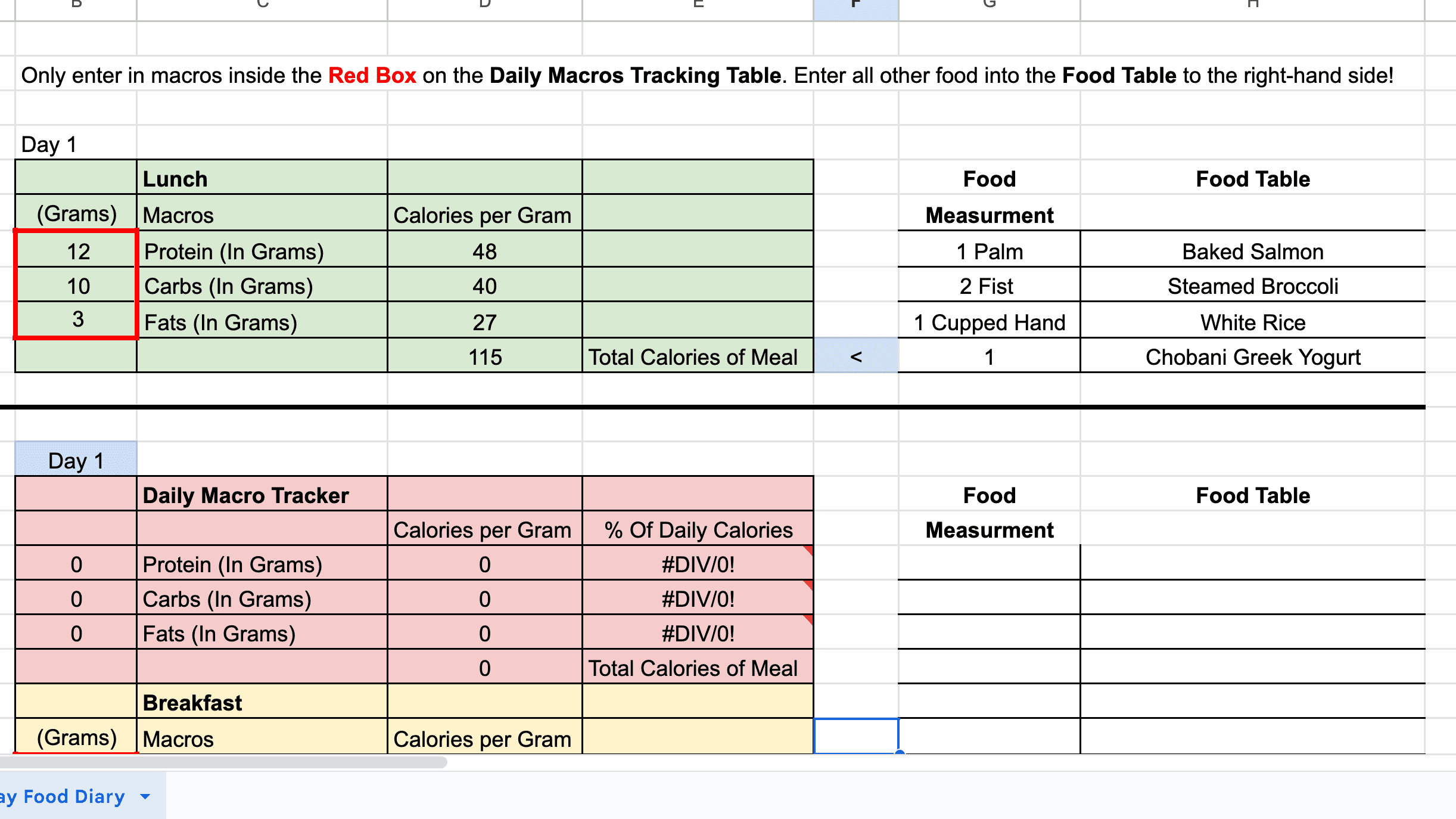 Get My 3 Day Food Diary Now!