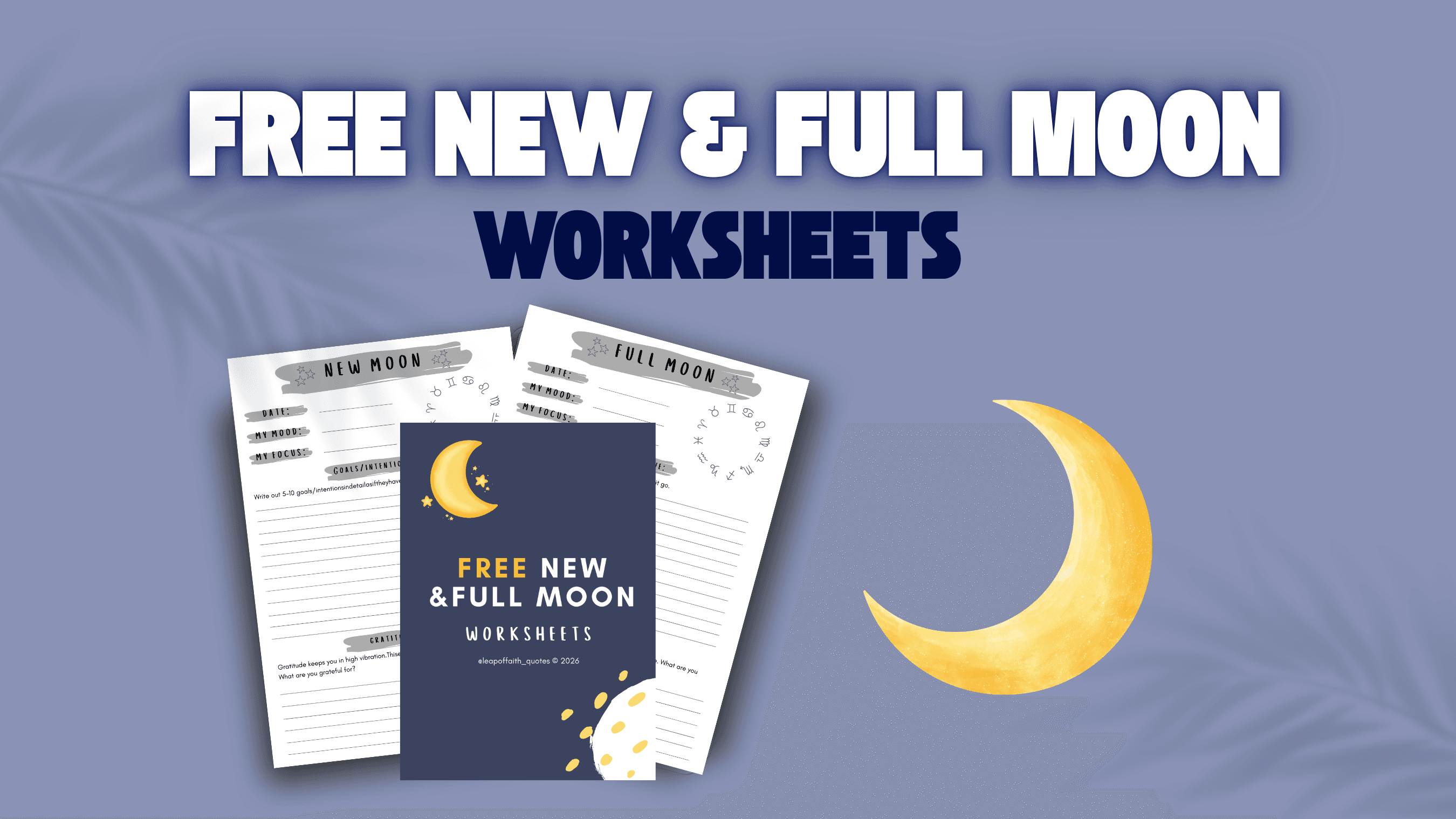 FREE New & Full Moon Digital Worksheet Download