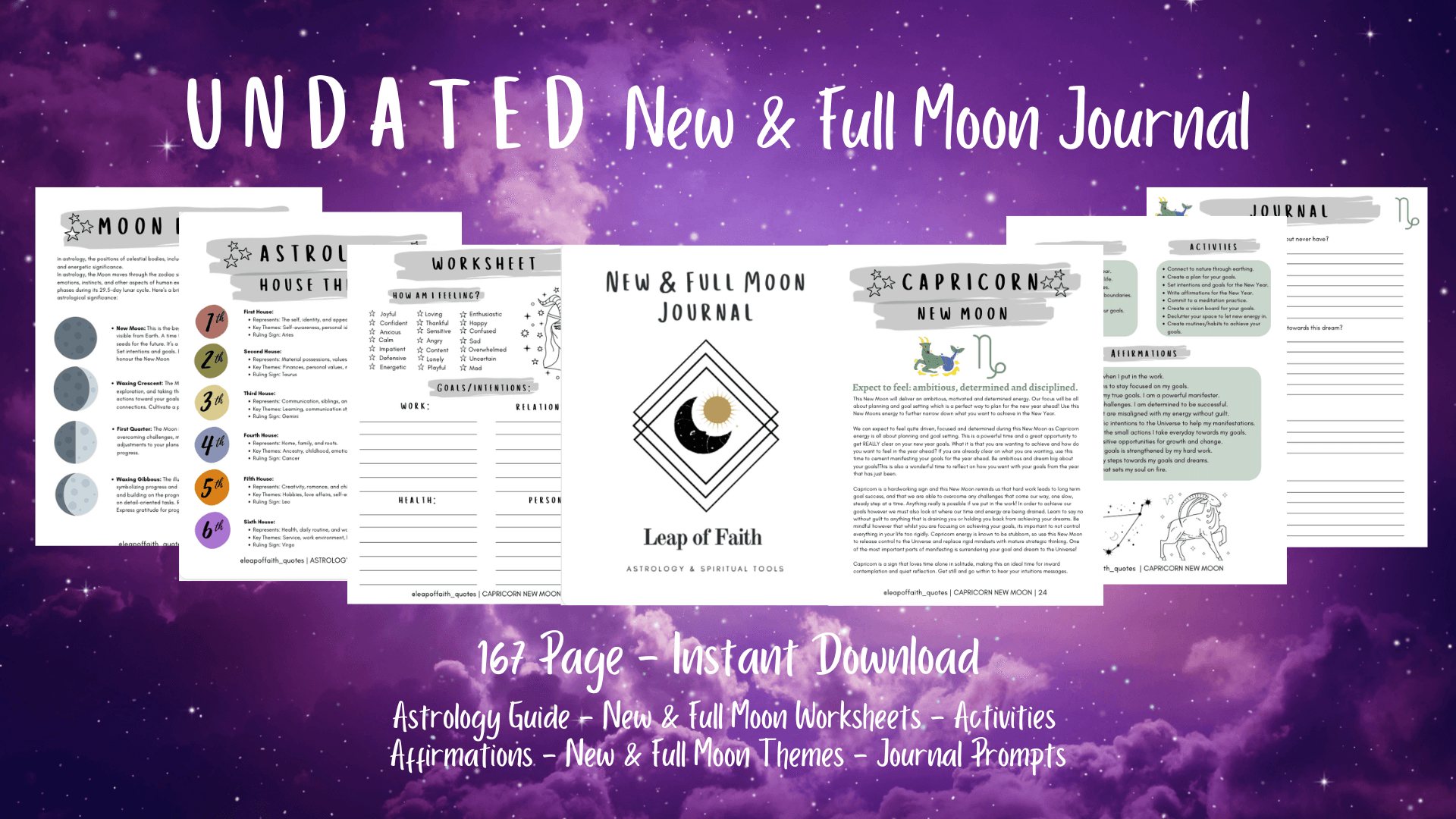 Undated New & Full Moon Journal