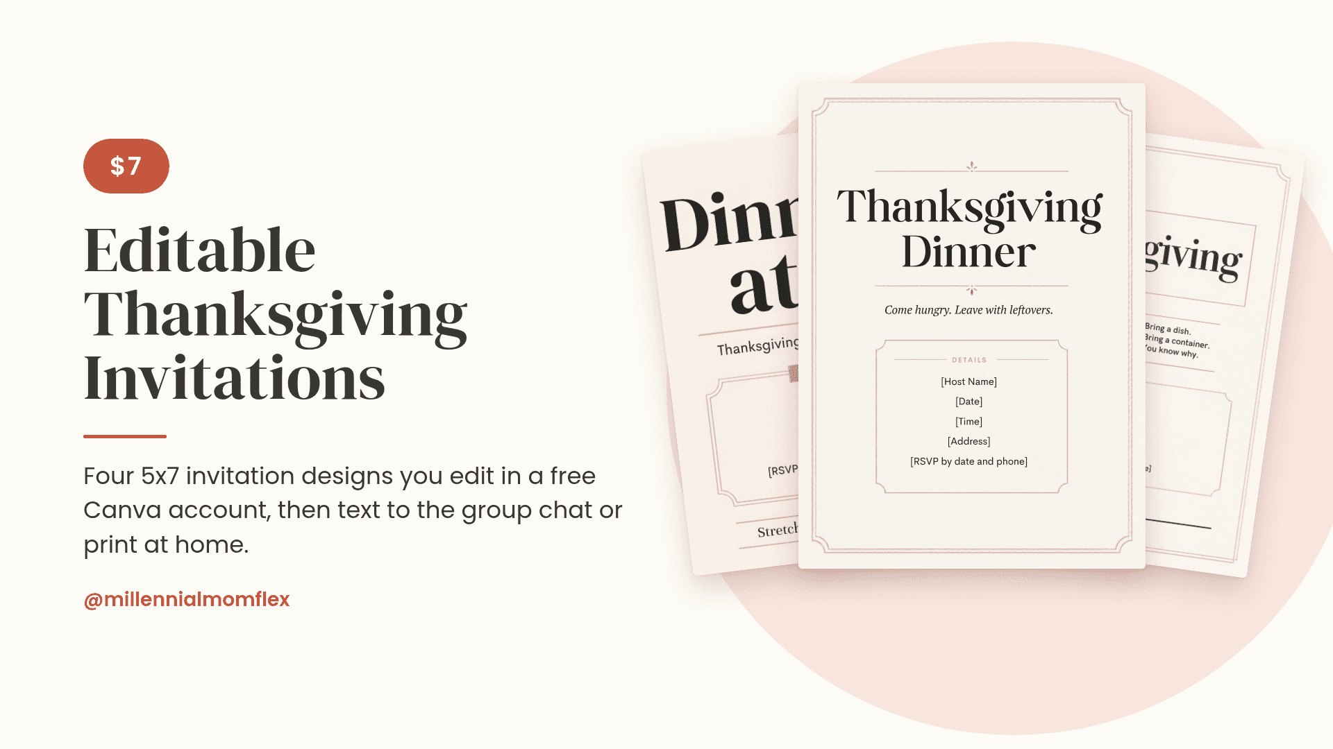 Editable Thanksgiving & Friendsgiving Invitations