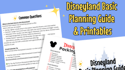 Disneyland Basic Planning Guide & Printables