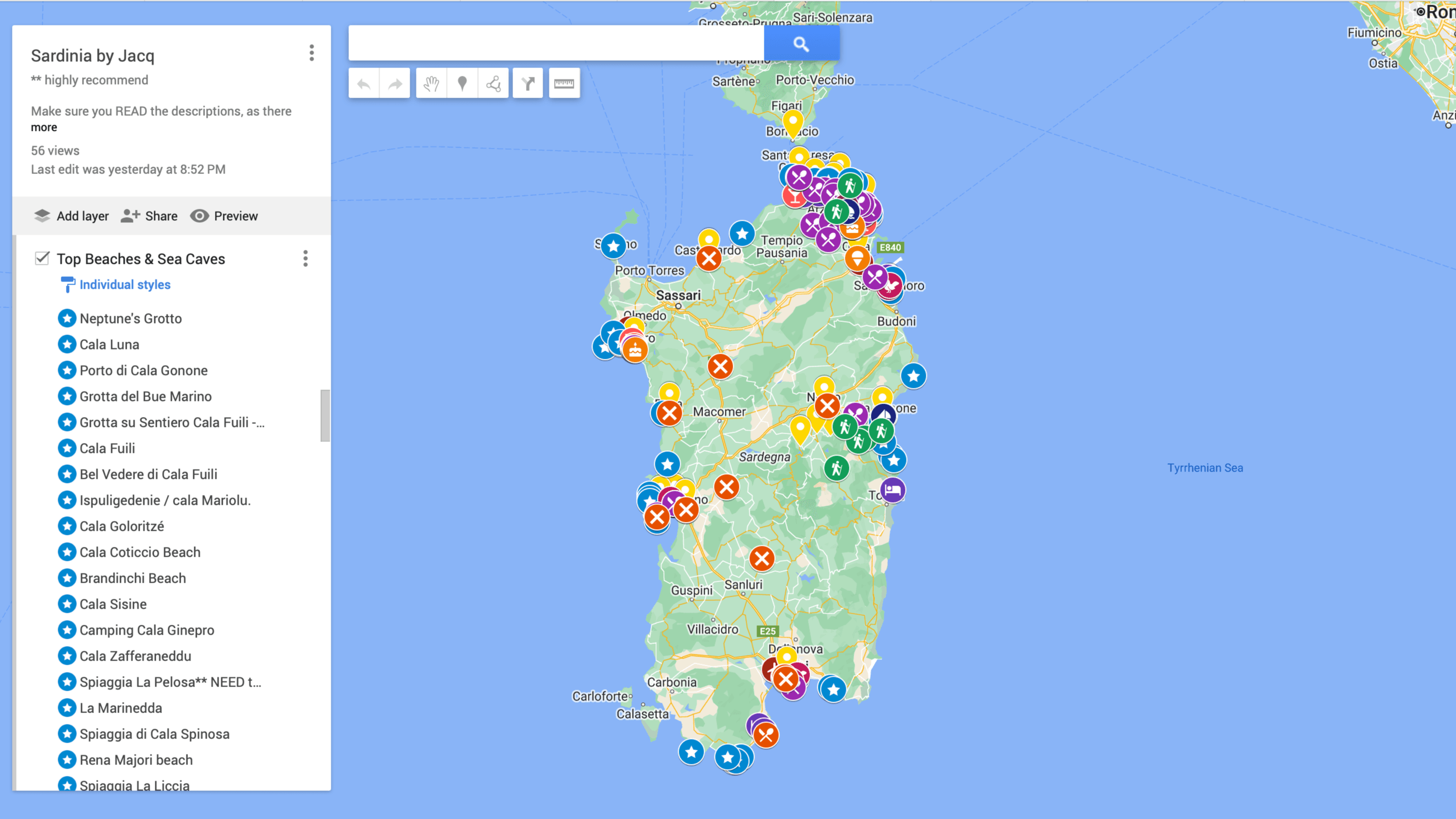 Sardinia Travel Guide + Custom Google Map