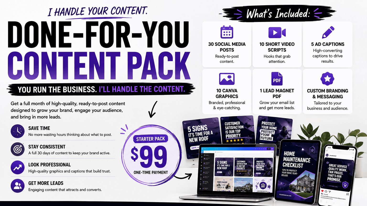 🔥 30 DAY DONE-FOR-YOU CONTENT PACK 🔥