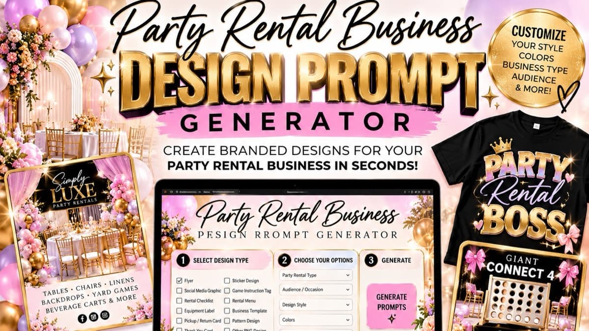 Party Rental Design Prompt Generator