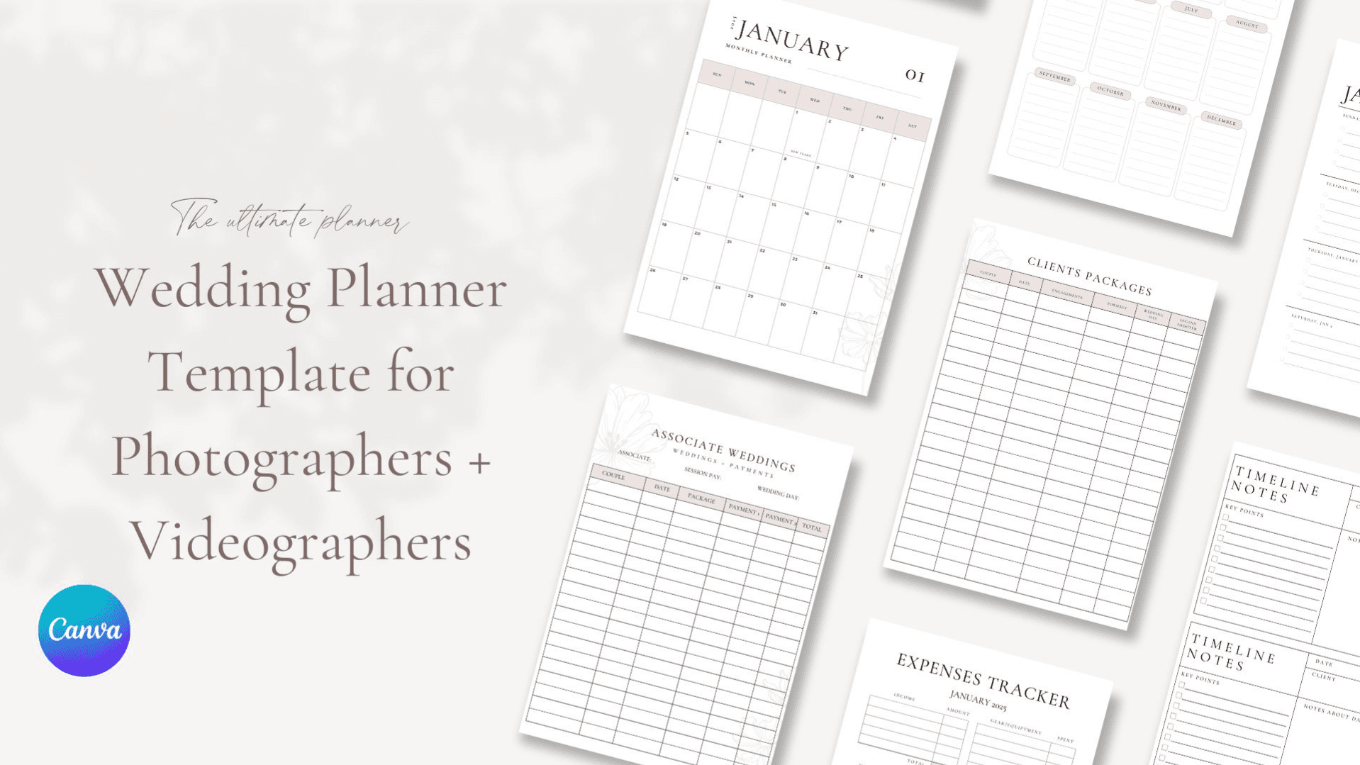 Customizable 2026 Wedding Planner Template