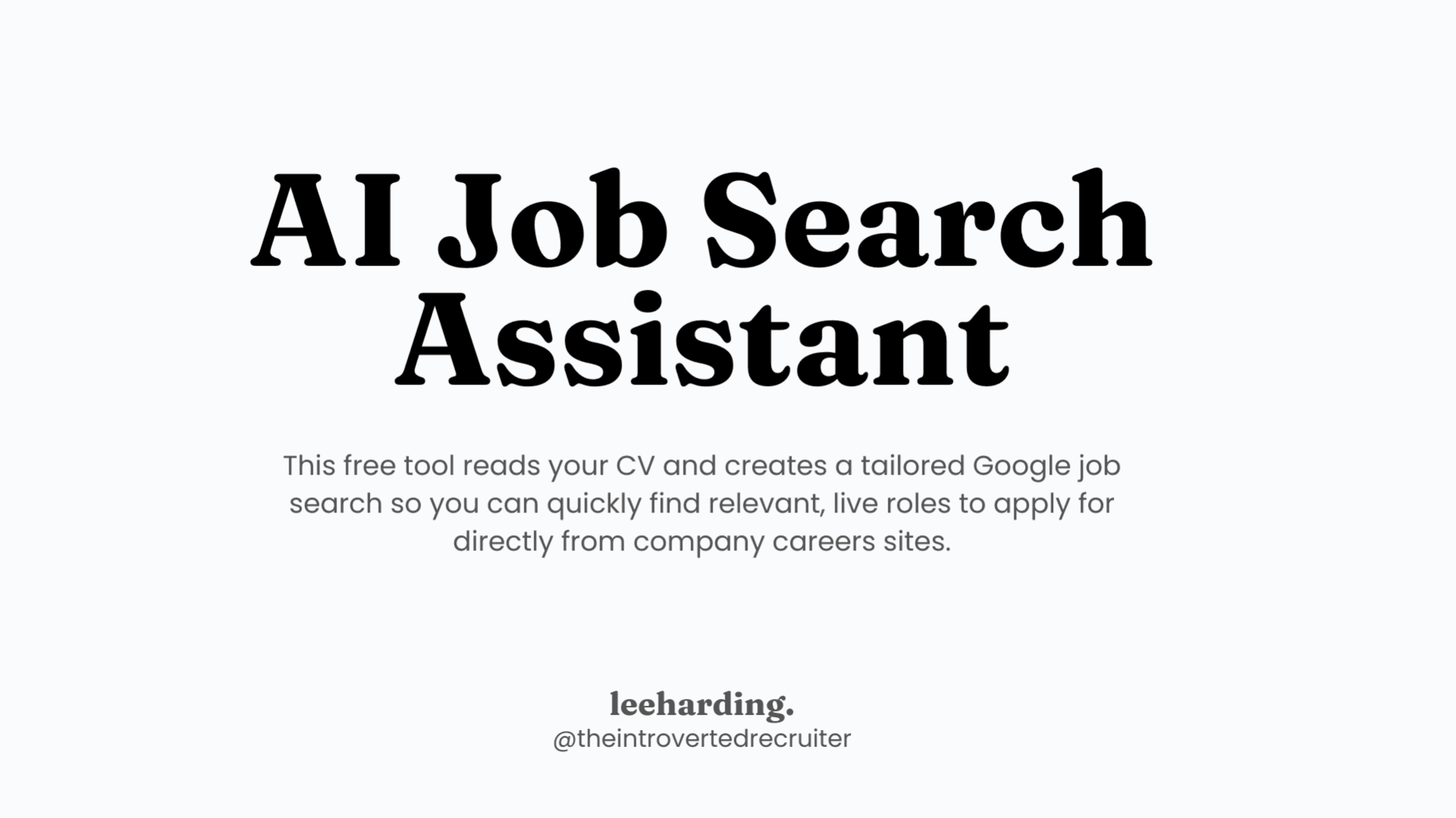 AI Job Search Assistant (Free)