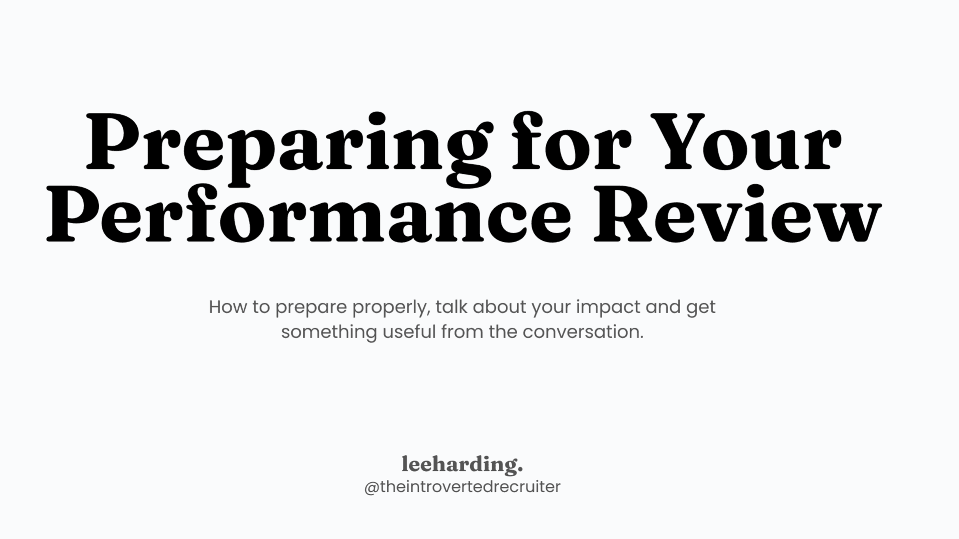 Preparing for Your Performance Review
