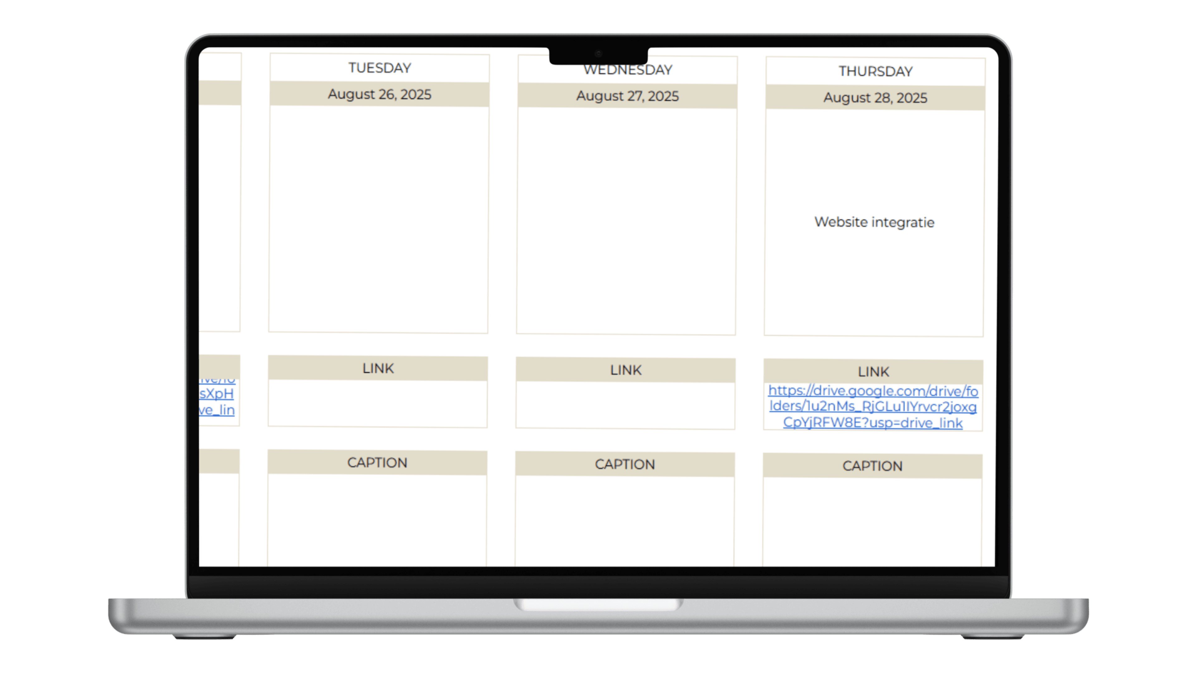 Google Spreadsheet Contentkalender