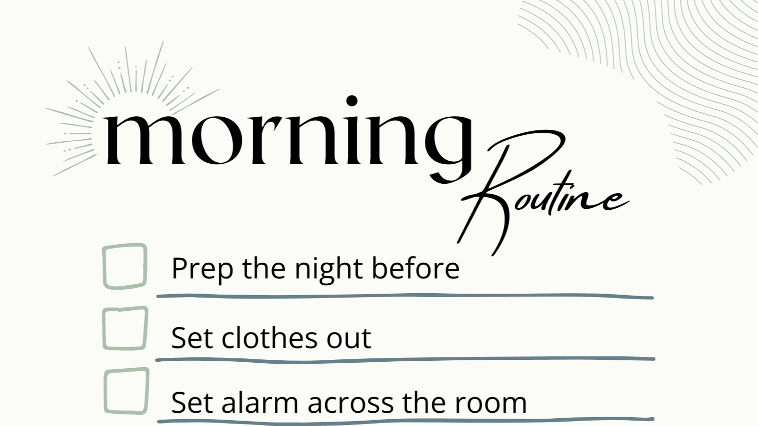 Morning Routine for kids & teens checklist