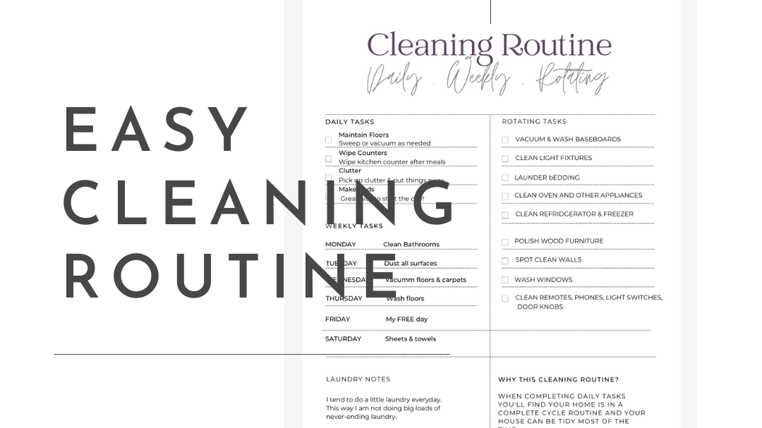 Free Easy Cleaning Routine Printable