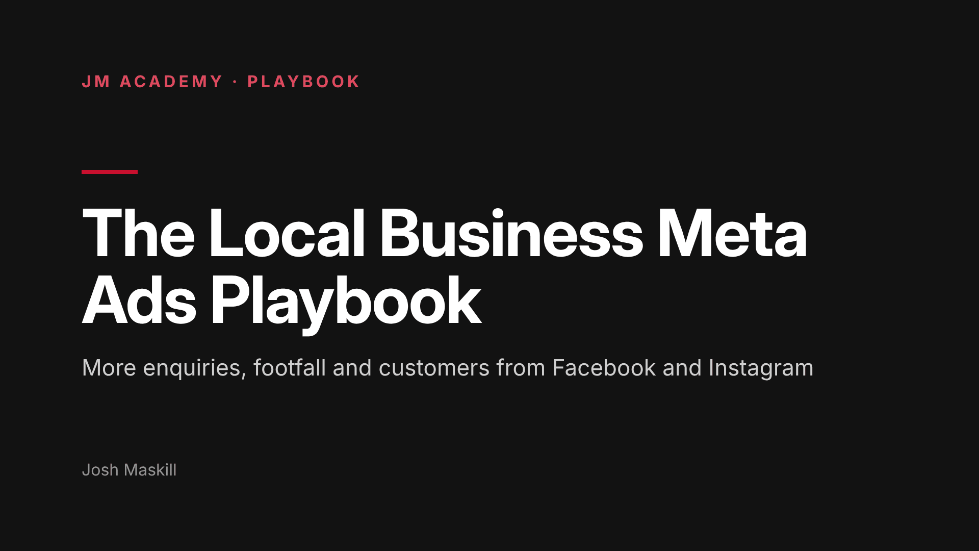 The Local Business Meta Ads Playbook