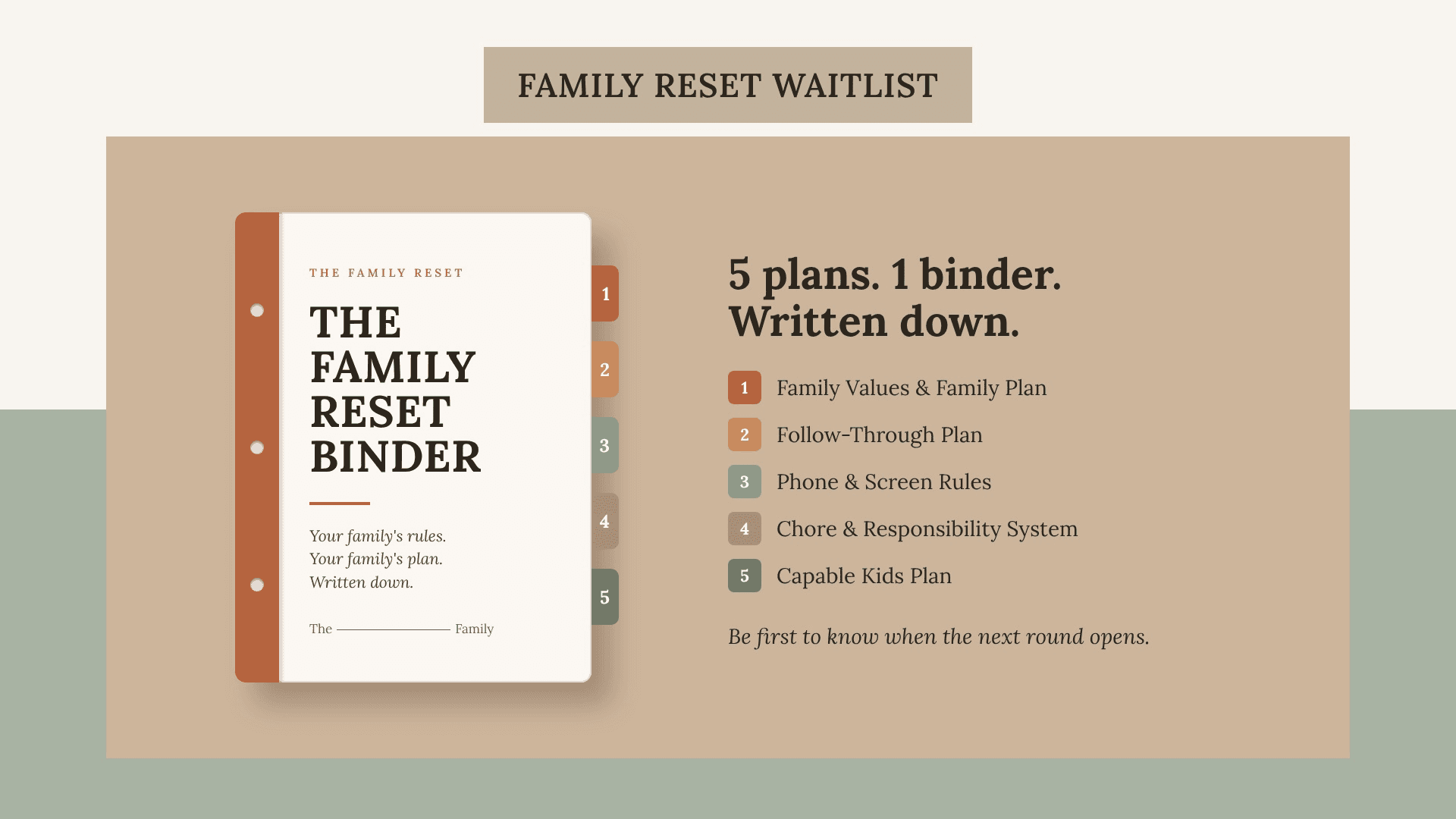 THE FAMILY RESET - Waitlist!