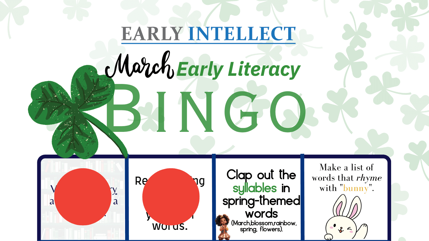 March Early Literacy Bingo Card