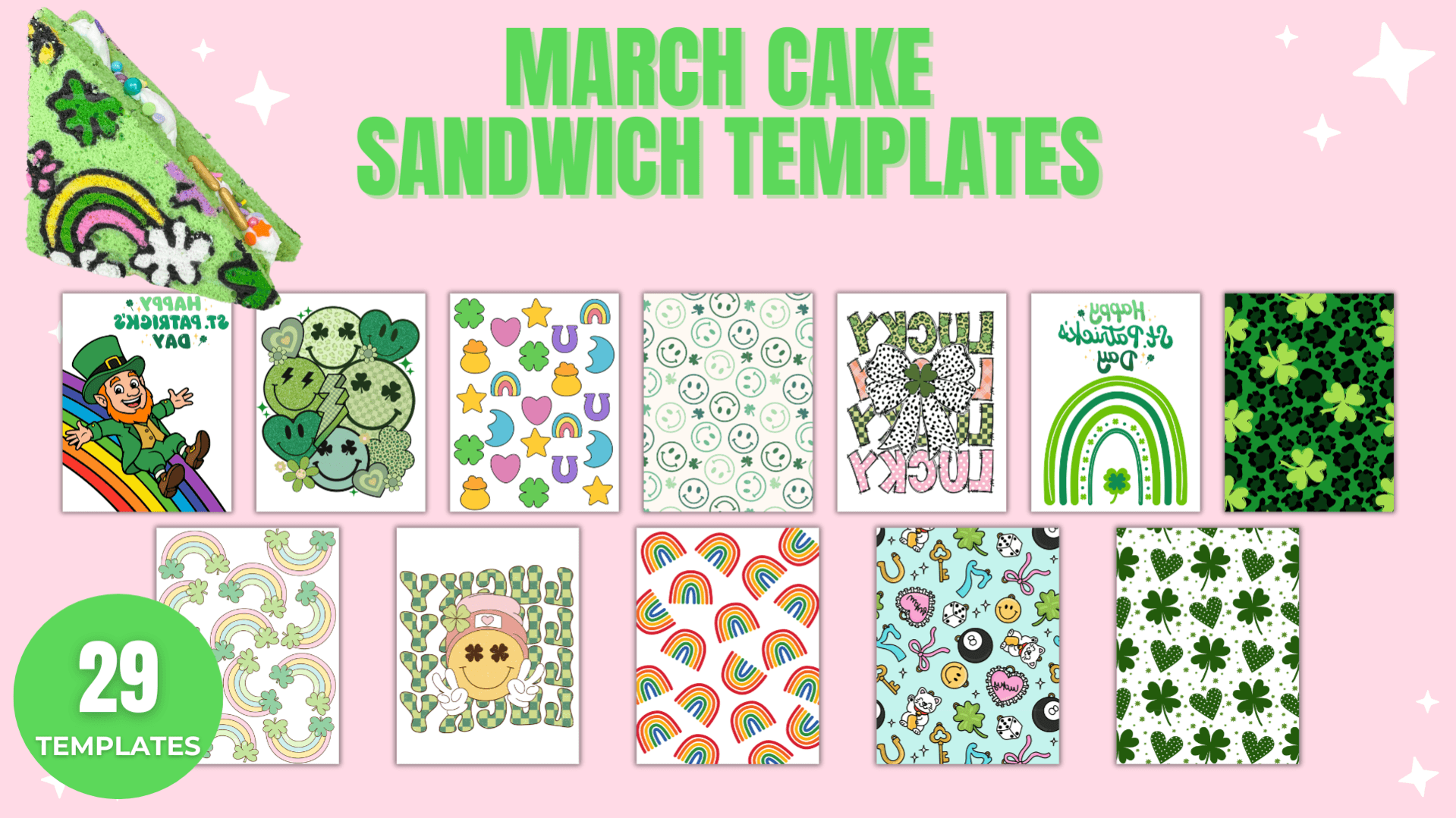 March Cake Sandwich Templates
