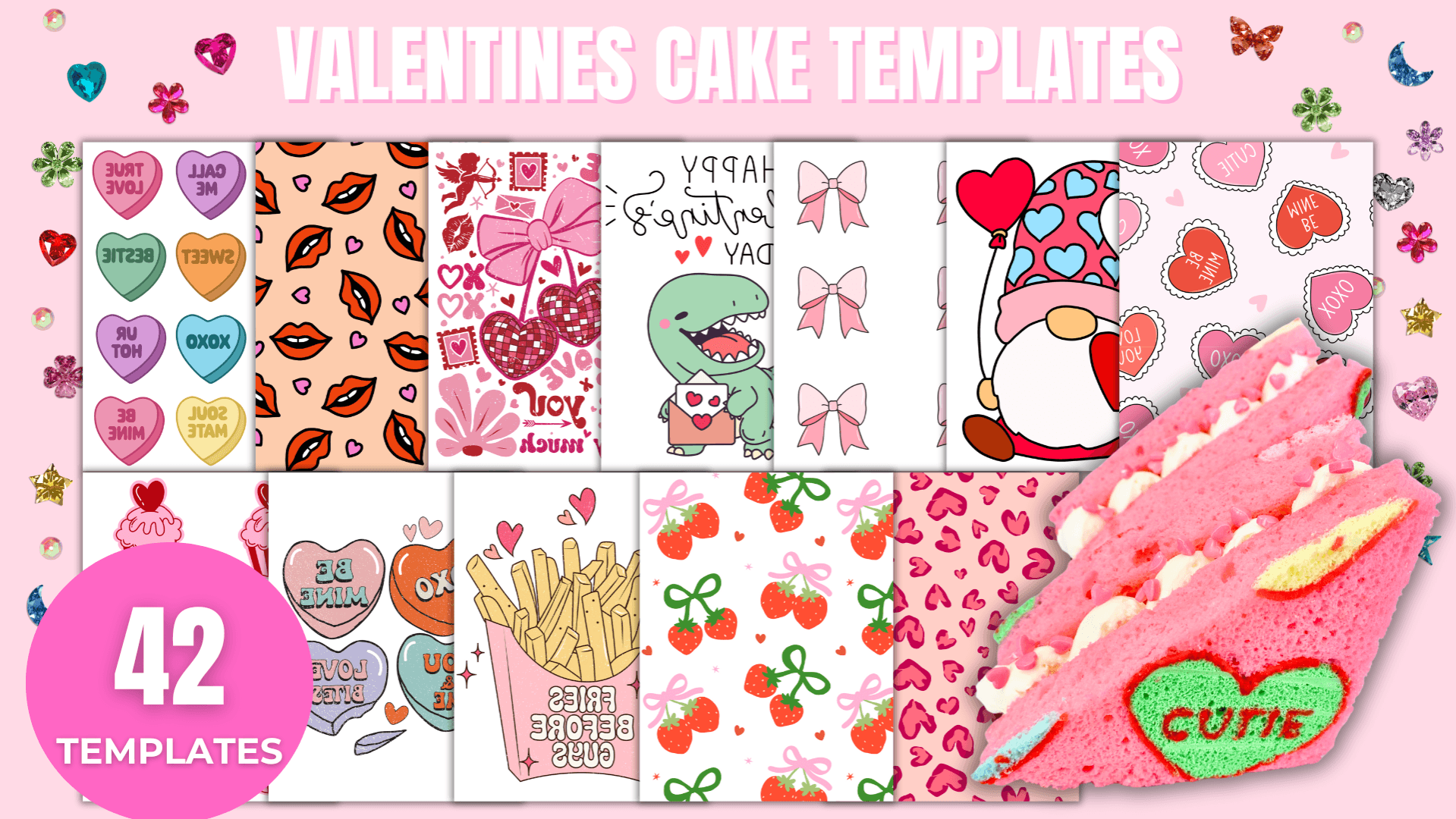 Valentines Cake Templates