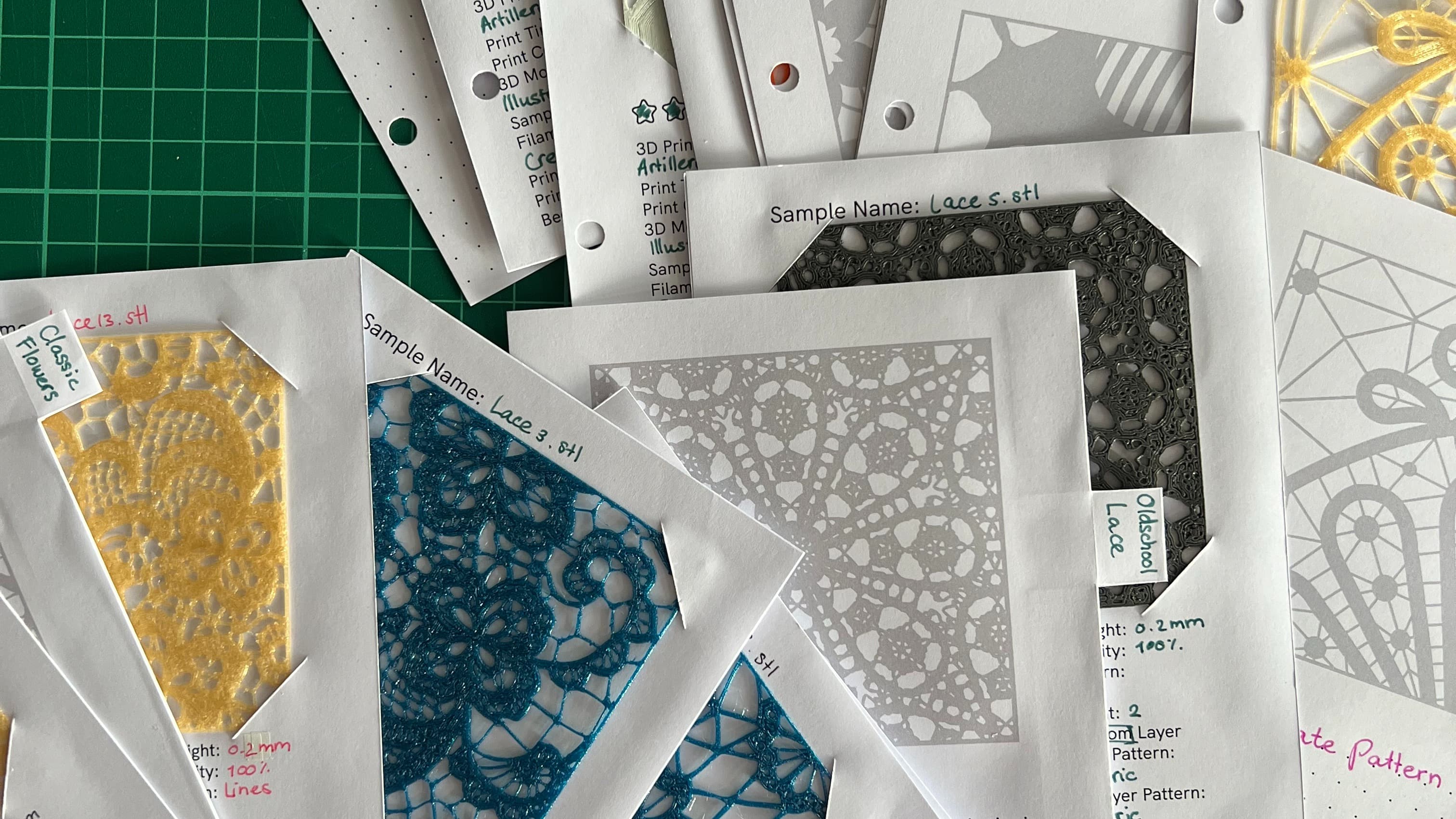 Organise & Showcase your 3D printed Lace Samples!