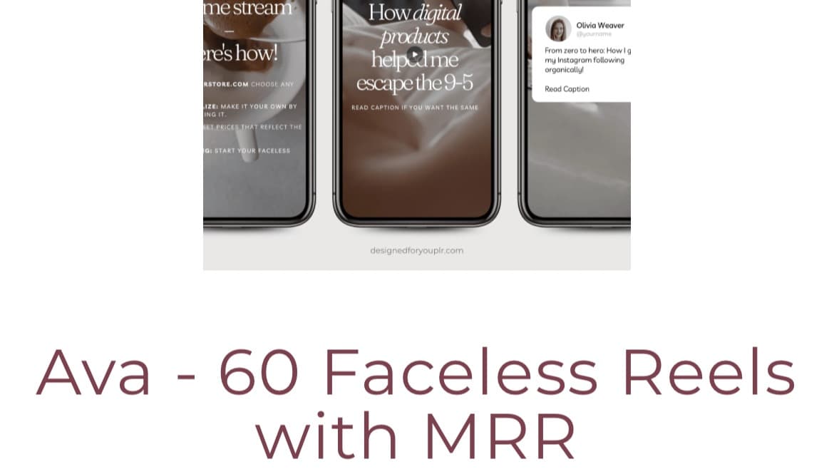 Beautifully done 60 faceless reels w/ MRR