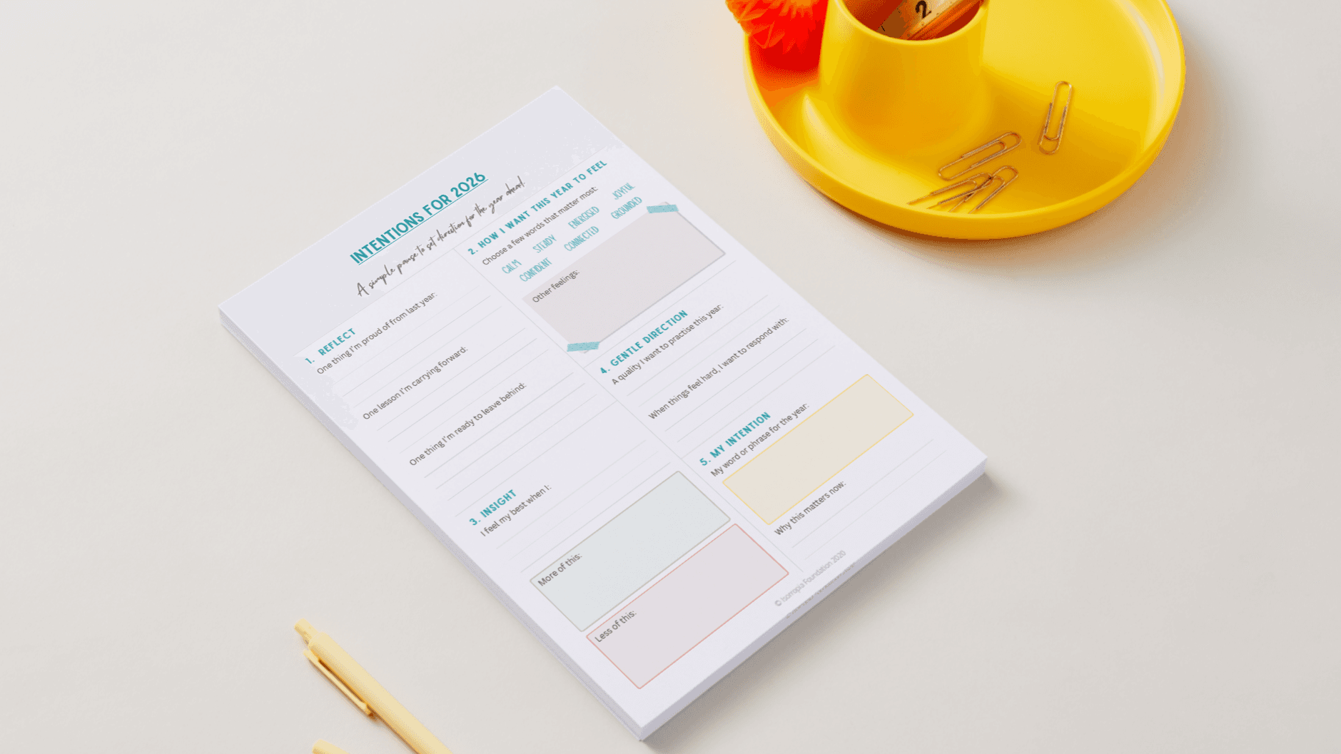 FREE Intention Setting Worksheet