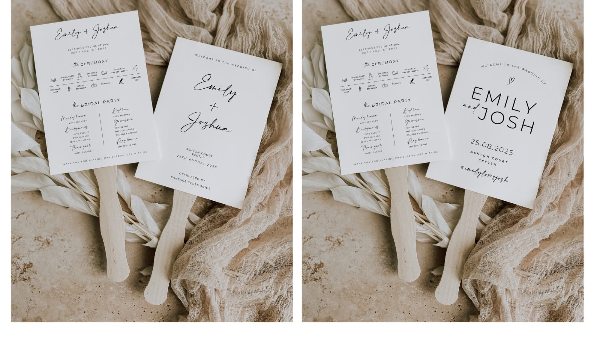 Wedding Program Fan