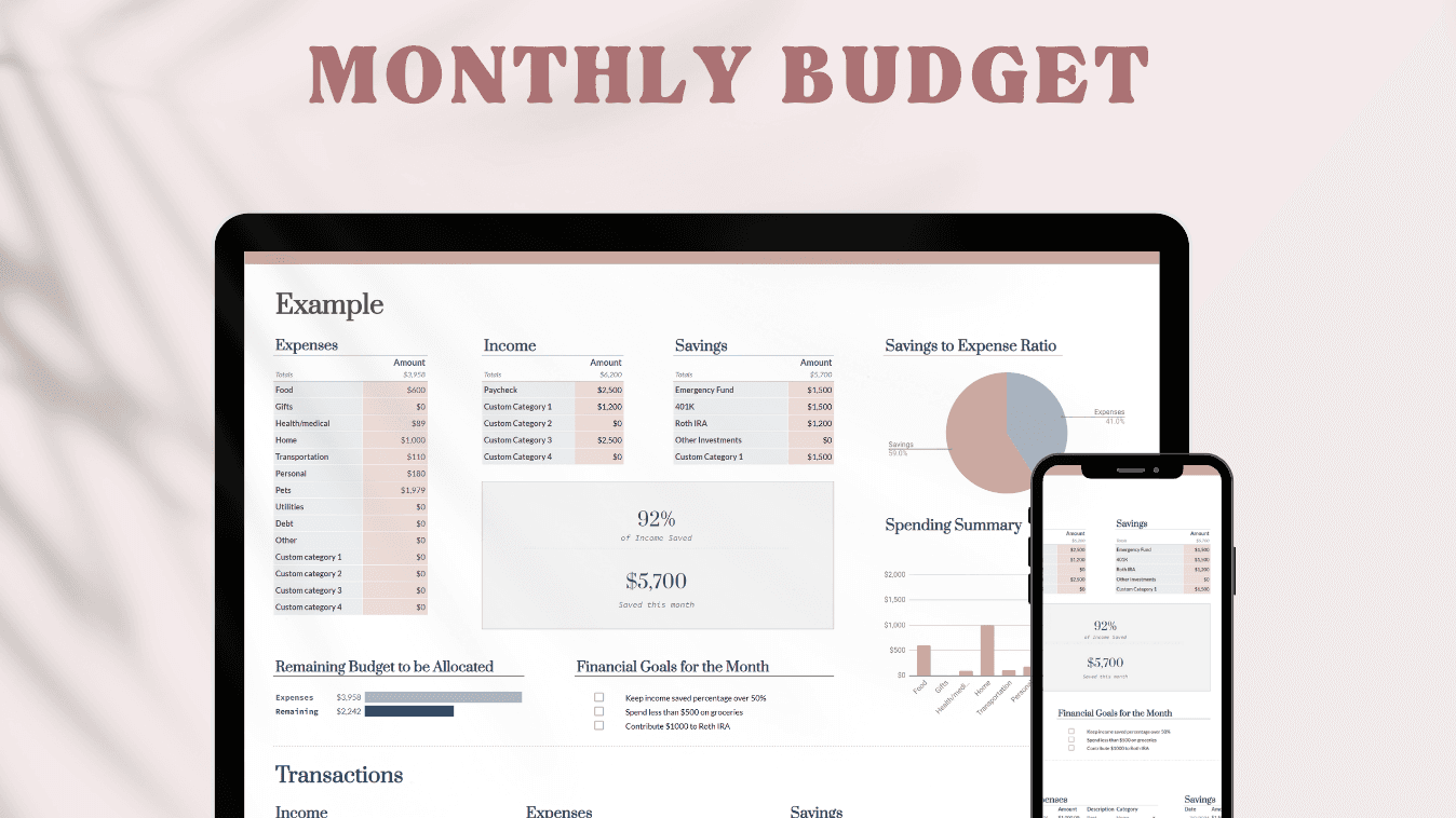 Monthly Budget Template