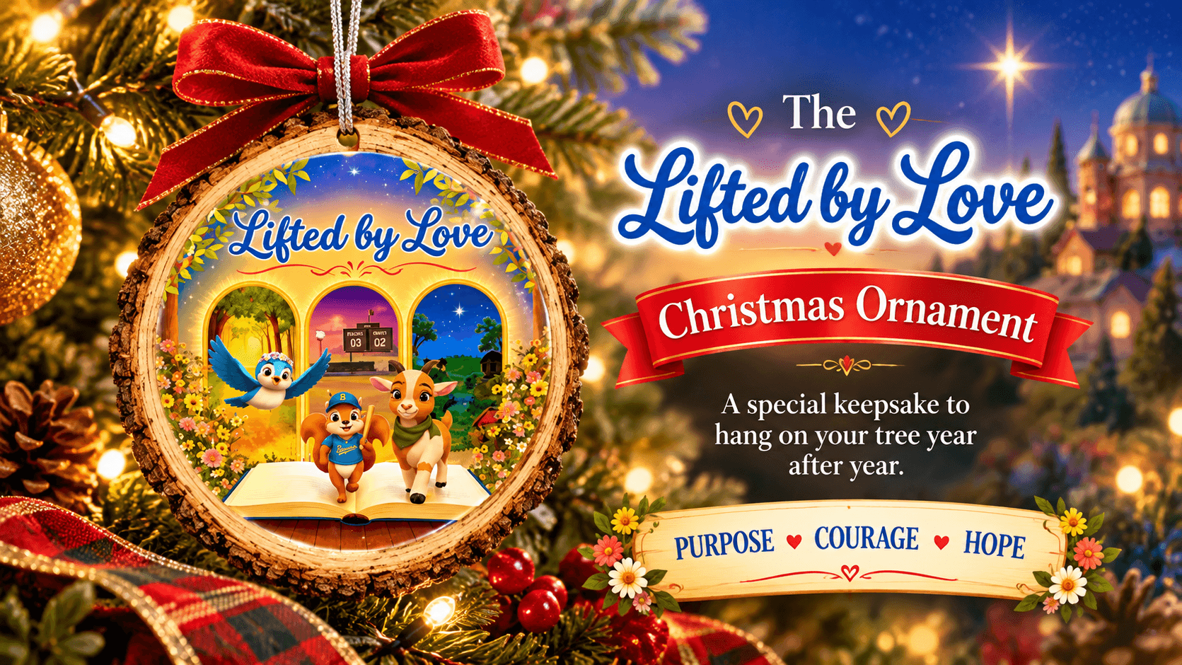 Lifted by Love Christmas Ornament